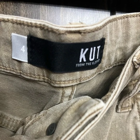 Kut From The Kloth-High Rise 3" Jean Shorts, Size 4-Beige/Tan - Picture 6 of 6